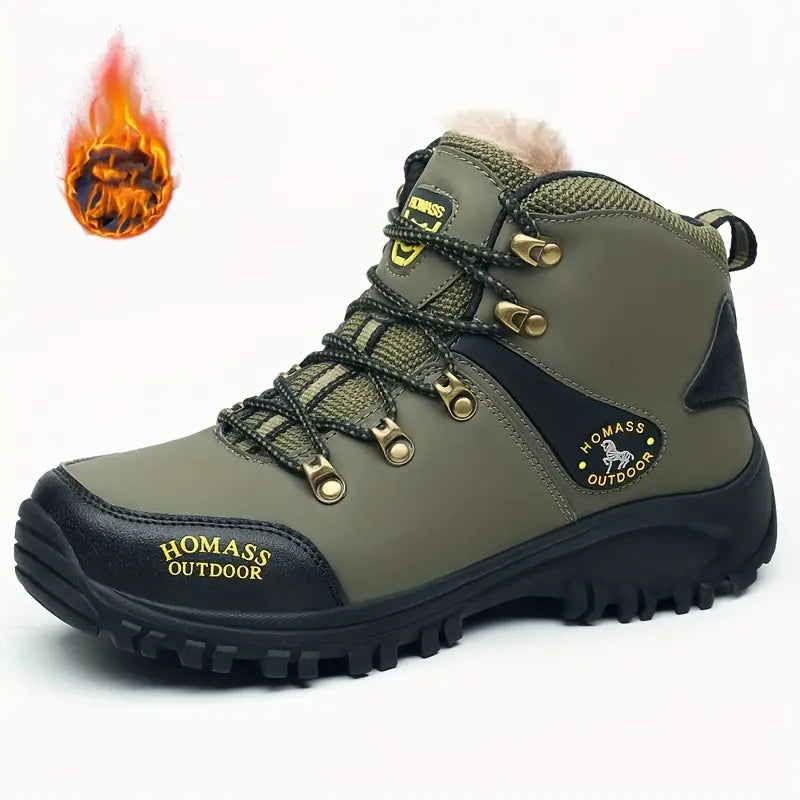 Thermo-Wanderschuhe für Herren mit Plüschfutter, rutschfeste Sneaker mit Fußgewölbeunterstützung für den Außenbereich