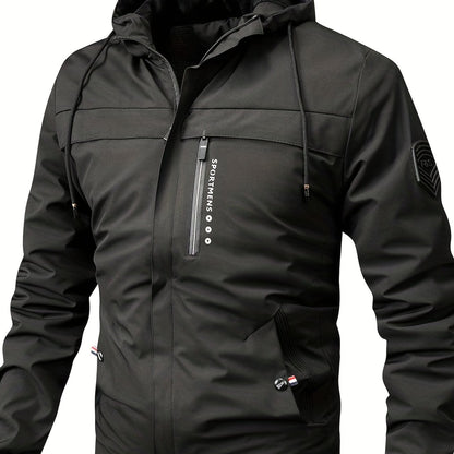 Casaco de lã com capuz masculino, casaco casual de inverno