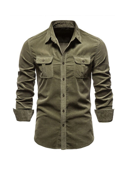 Samuel™ - Camisa clássica e confortável de veludo cotelê com vários bolsos e manga comprida