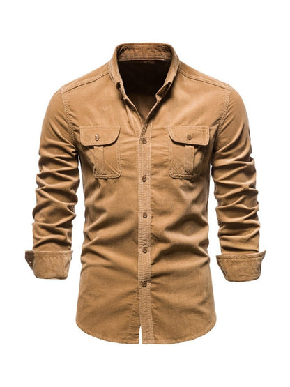 Samuel™ - Camisa clássica e confortável de veludo cotelê com vários bolsos e manga comprida