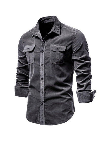 Samuel™ - Camisa clássica e confortável de veludo cotelê com vários bolsos e manga comprida