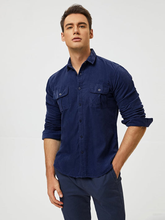 Samuel™ - Camisa clássica e confortável de veludo cotelê com vários bolsos e manga comprida