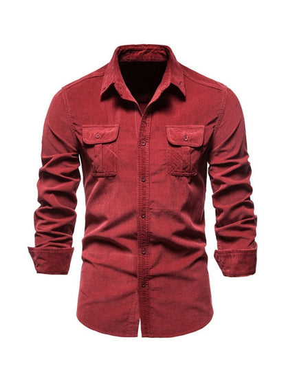 Samuel™ - Camisa clássica e confortável de veludo cotelê com vários bolsos e manga comprida
