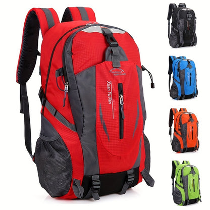 Universal Fit Nylon Hiking Backpack - 7.93-10.57gal Capacity, Non-Waterproof, Zip Closure, Alphabet Pattern, Sports Style for Climbing & Outdoor Activities