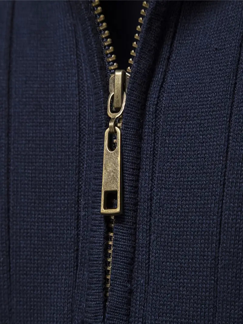 Pulôver esportivo masculino com meio zíper - gola alta, suéter casual para outono e inverno