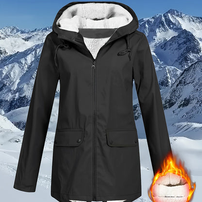 Flap Pockets Zip-up Hoodie Jacket - Casual Long Sleeve Windbreaker for Fall & Winter