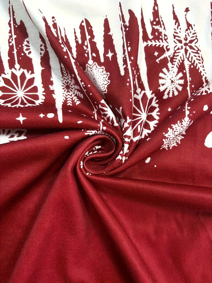 Snowflakes Print Pullover Sweatshirt, Casual Crew Neck for Fall & Winter