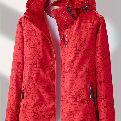 Women'S Casual Windbreaker Jacket with Removable Hood - Lightweight, Waterproof, Zippered, Long Sleeve, Stand Collar, Polyester Lining, Outdoor & Casual Wear, Casual Jacket | Stand Collar Jacket | Zippered Jacket
