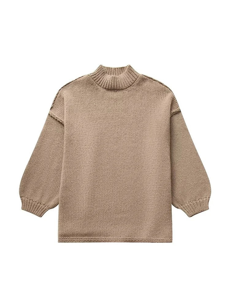 Manon | Lässiger Strickpullover mit halbhohem Kragen