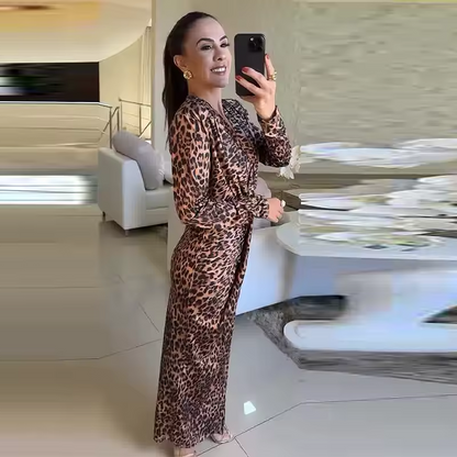Riley™ - Vestido moderno e estiloso com estampa de leopardo
