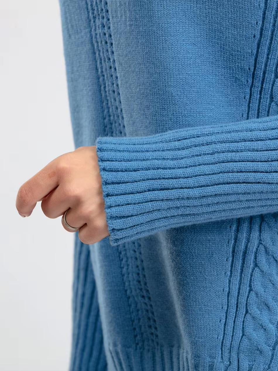 Scarlett™ - Stilvolles Set aus hochgeschlossenem Pullover-Strickpullover und lockerer Hose