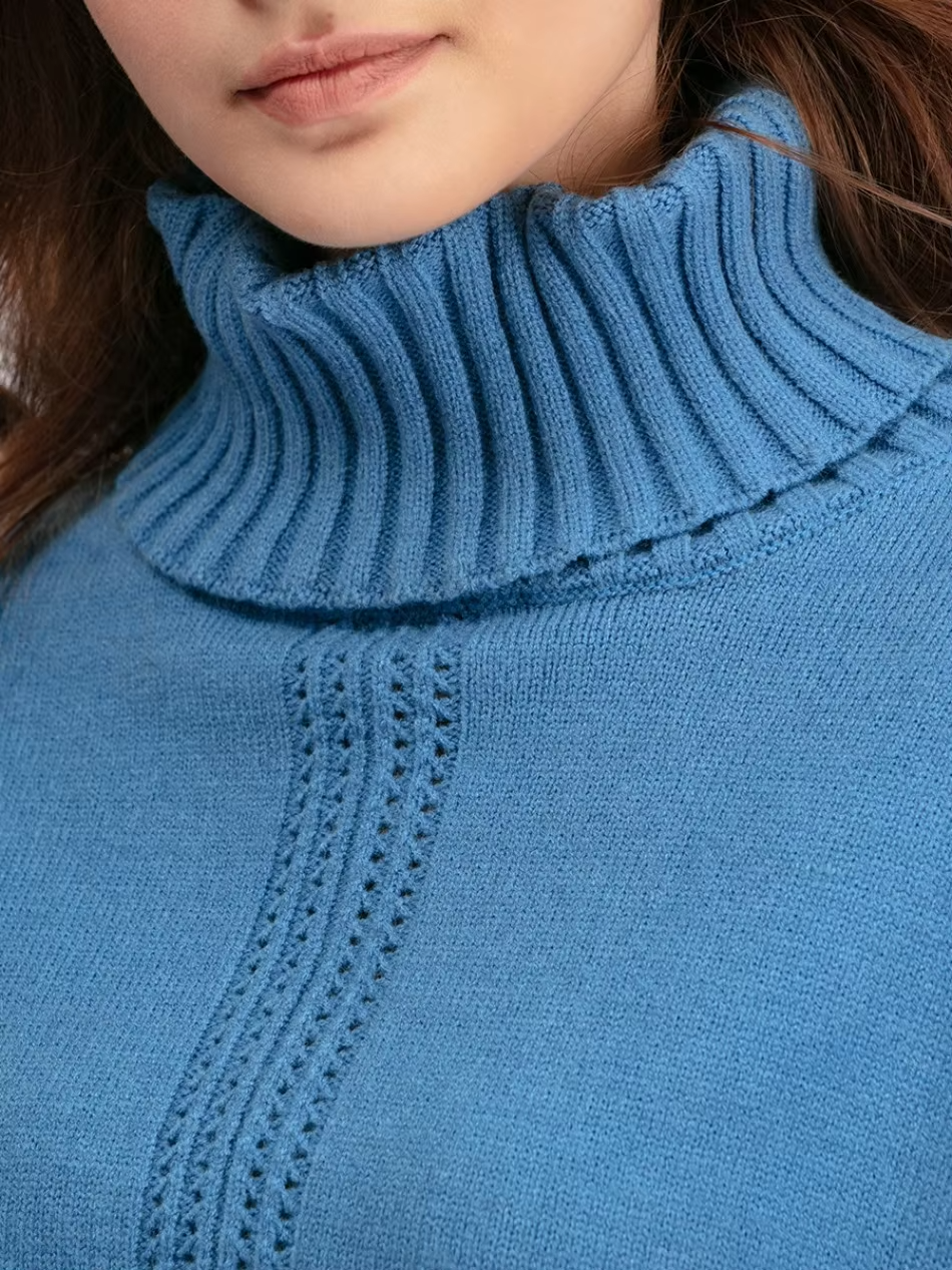 Scarlett™ - Stilvolles Set aus hochgeschlossenem Pullover-Strickpullover und lockerer Hose