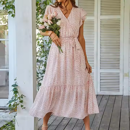 Zoe™ - Vestido de verão confortável com cinto floral