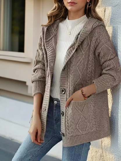 Lina™ - Cardigan Elegante com Ponto Diamante