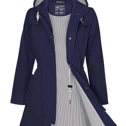 Women'S Lightweight Waterproof Rain Jacket with Hood - Casual Long Sleeve Windbreaker, Lightweight Trench Coat for Outdoor Use, Hooded Windbreaker