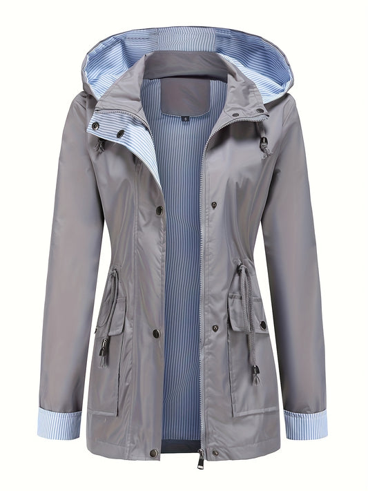 2025 New Autumn And Winter Detachable Hooded Trench Coat for Women, Plus Size Stylish Casual Outdoor Raincoat.