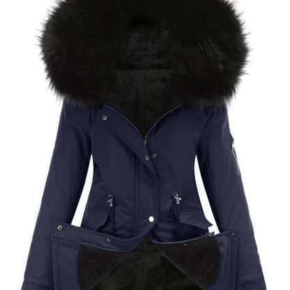 Olive Green Fleece-Lined Parka, Zip-Up Winter Coat