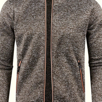 Herren-Cardigan mit Reißverschluss, lässiger Pullover für Herbst/Winter