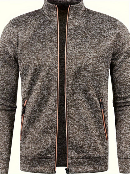 Herren-Cardigan mit Reißverschluss, lässiger Pullover für Herbst/Winter