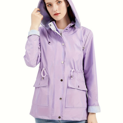 2025 New Autumn And Winter Detachable Hooded Trench Coat for Women, Plus Size Stylish Casual Outdoor Raincoat.
