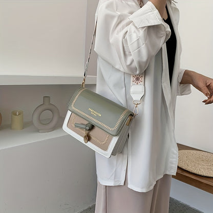 Bolsa de ombro com aba fashion - Bolsa transversal feminina com fivela e alça larga