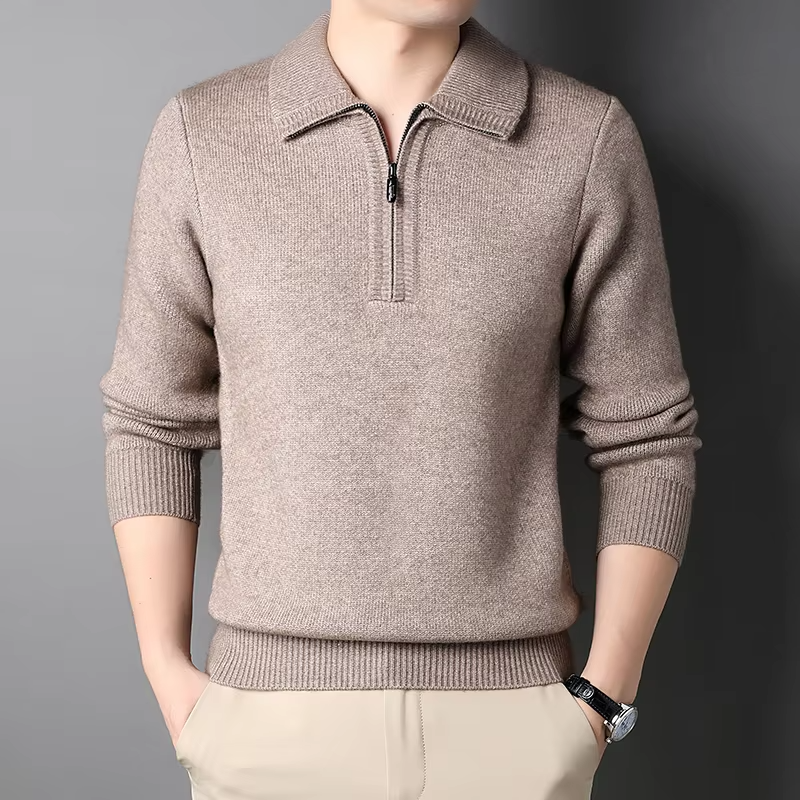 Isaac™ – Weicher, warmer Kaschmirpullover mit Viertelreißverschluss