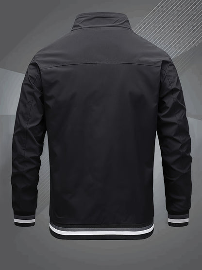 Klassische Bomberjacke mit Baseballkragen für Herren, Windbreaker für Frühling/Herbst