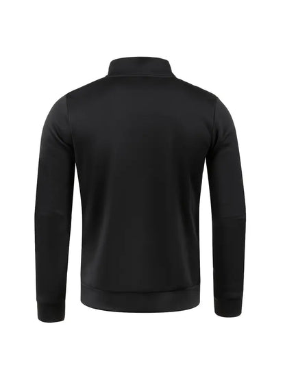 Moletom masculino com forro de lã e meio zíper - Pulôver quente e casual para outono e inverno