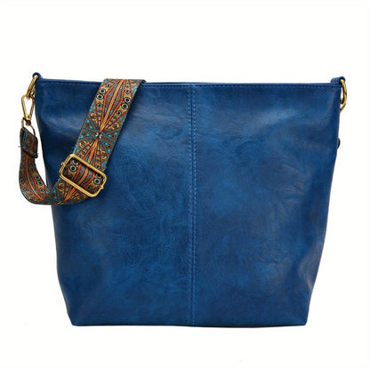 Bolsa Hobo com Alça Geométrica - Grande Capacidade, Retro Crossbody