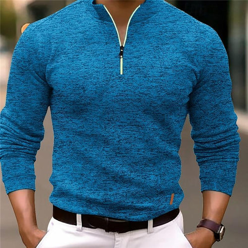 Liam™ – Stilvolles Poloshirt mit Stehkragen und langen Ärmeln