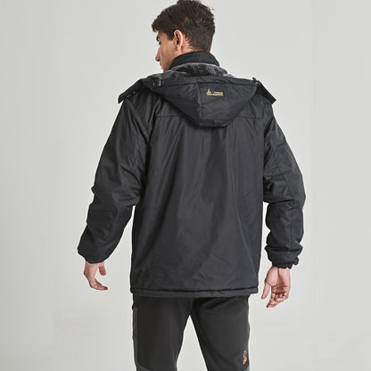 Men's Winter Jacket Water Repellent Ski Snow Jacket Warm Fleece Coat