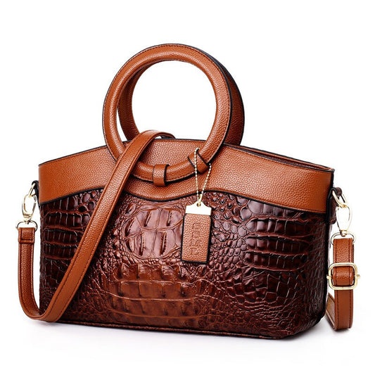 Ella™ - Bolsa elegante de couro de crocodilo feita à mão