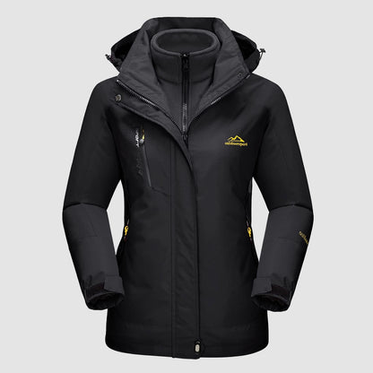Women's Waterproof 3-in-1 Ski Jacket - Winter Snow Coat with Fleece Liner