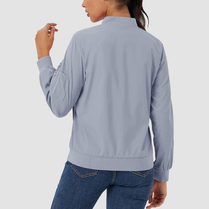 Women's Lightweight Bomber Jacket | 5-Pocket Zip-Up Windbreaker