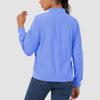 Women's Lightweight Bomber Jacket | 5-Pocket Zip-Up Windbreaker