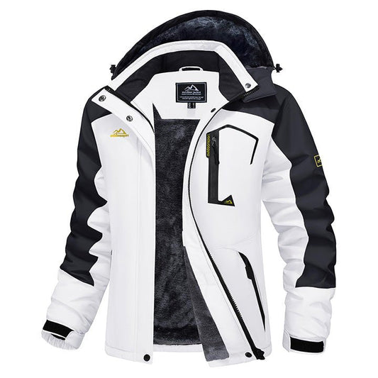 Women's Water-Resistant Fleece Ski Jacket with 4 Pockets - Warm Parka