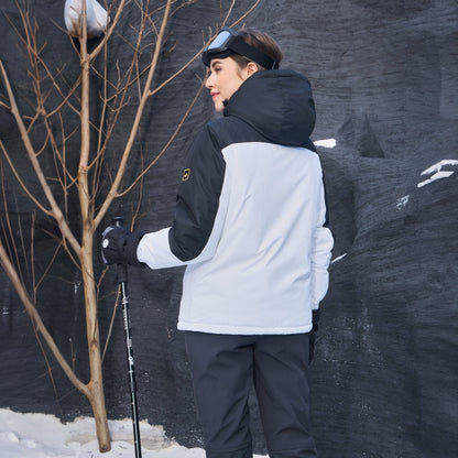 Women's Water-Resistant Fleece Ski Jacket with 4 Pockets - Warm Parka